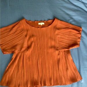 Madewell Orange Short Sleeve Blouse